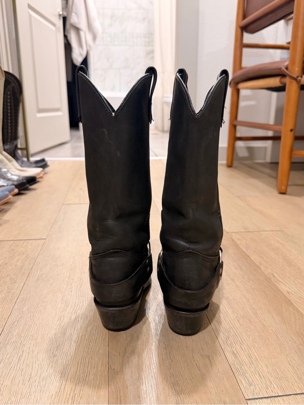 RARE Harley-Davidson Black Leather Harness Boots with Silver Accents size 9.5 - Picture 4 of 6